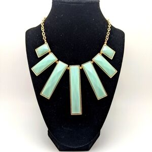 Jelly Mint Geometric Statement Necklace